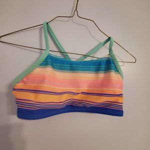 Blue Pink and Orange Striped Two Piece Swimsuit Girls 7/8/M - Cat & Jack